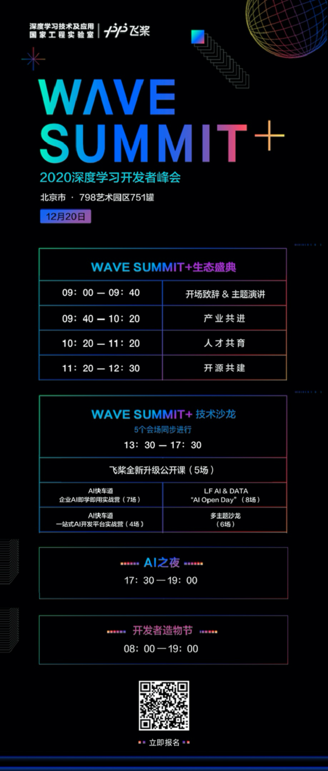 WAVE SUMMIT+2020深度学习开发者峰会即将盛大开启